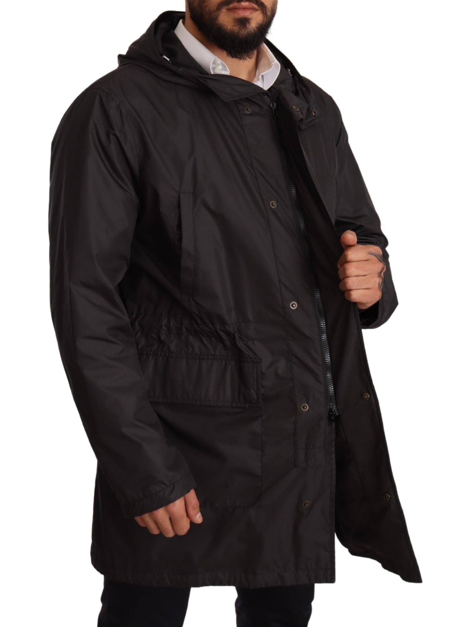 Dolce & Gabbana Elegant Black Hooded Blouson Jacket