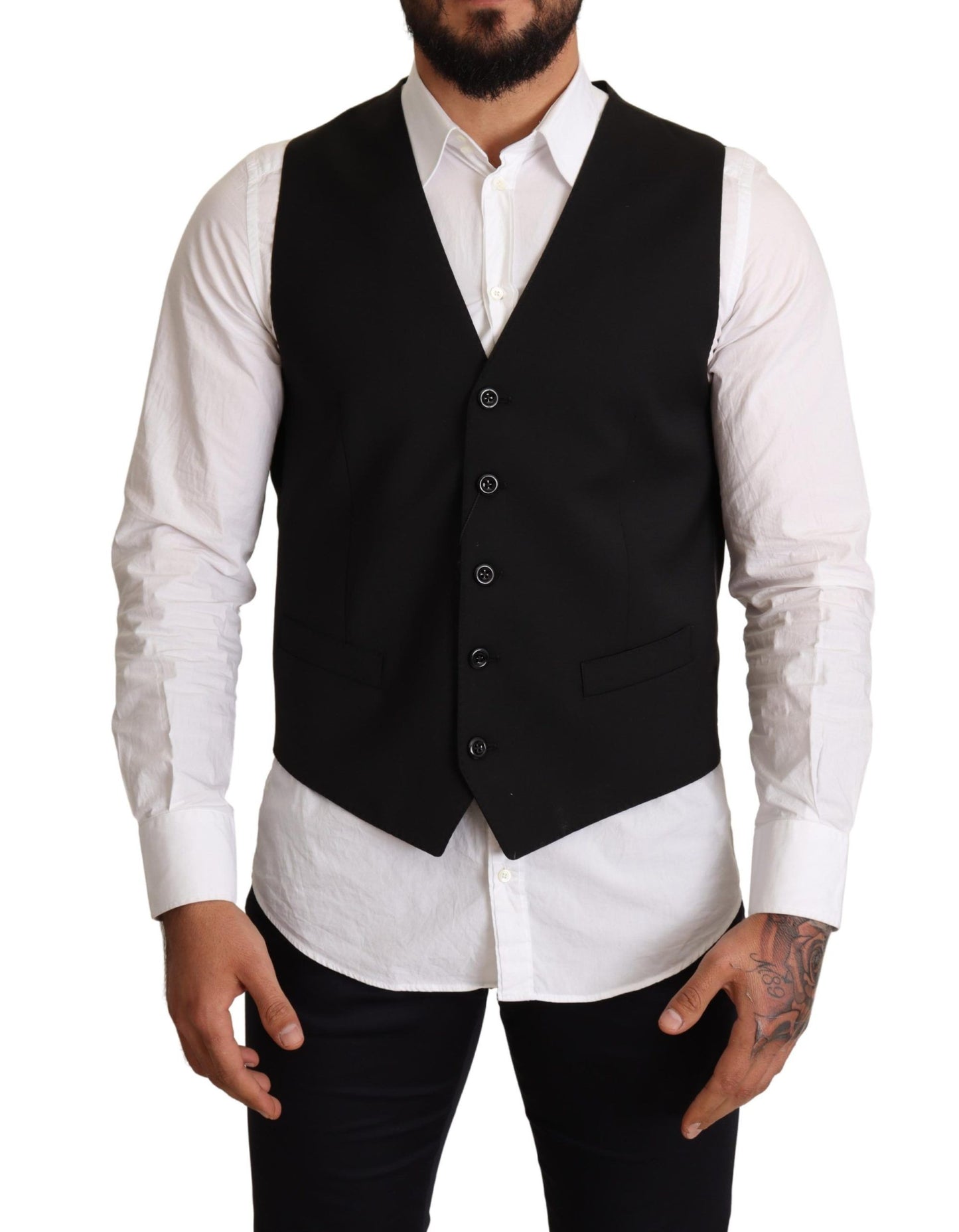 Dolce & Gabbana Elegant Black Formal Dress Vest