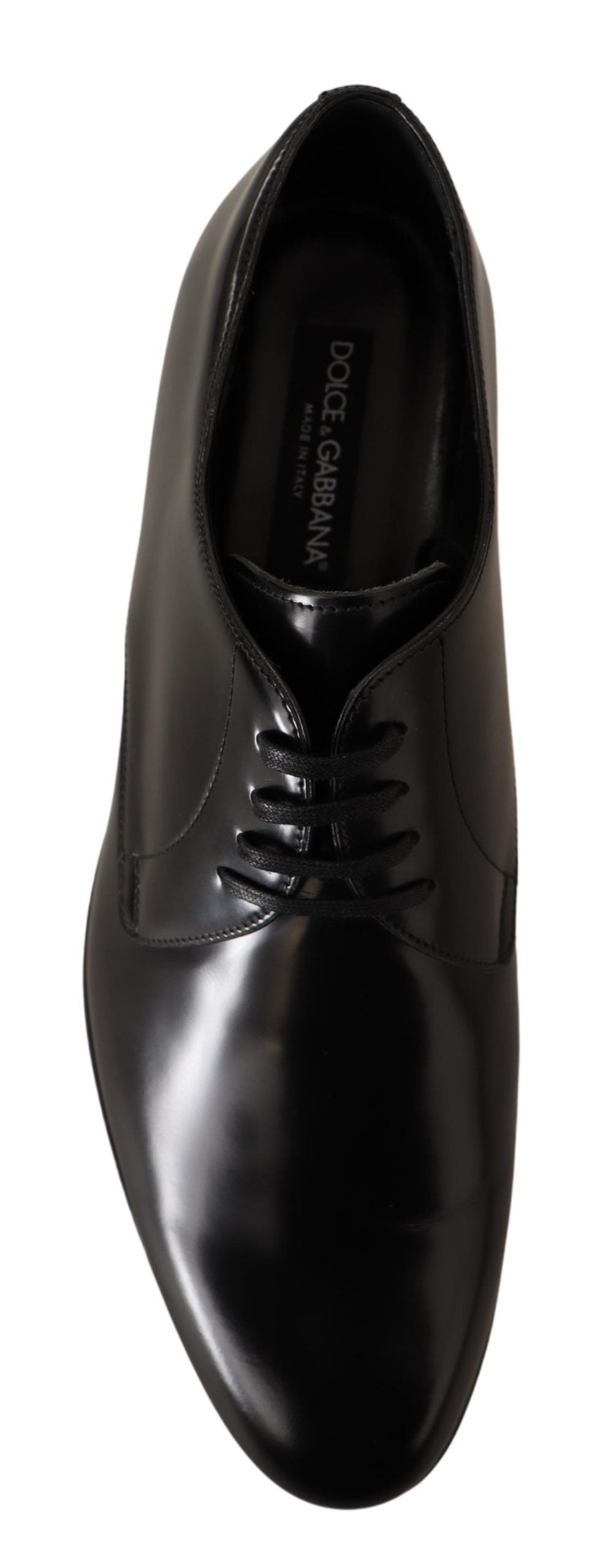 Dolce & Gabbana Elegant Black Leather Derby Shoes EU39 / US6