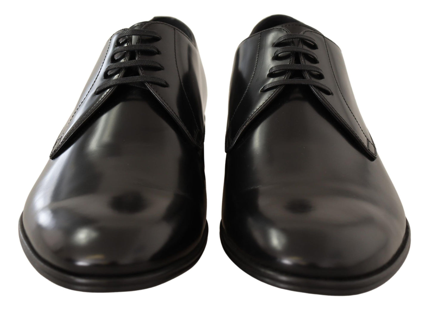 Dolce & Gabbana Elegant Black Leather Derby Shoes EU39 / US6