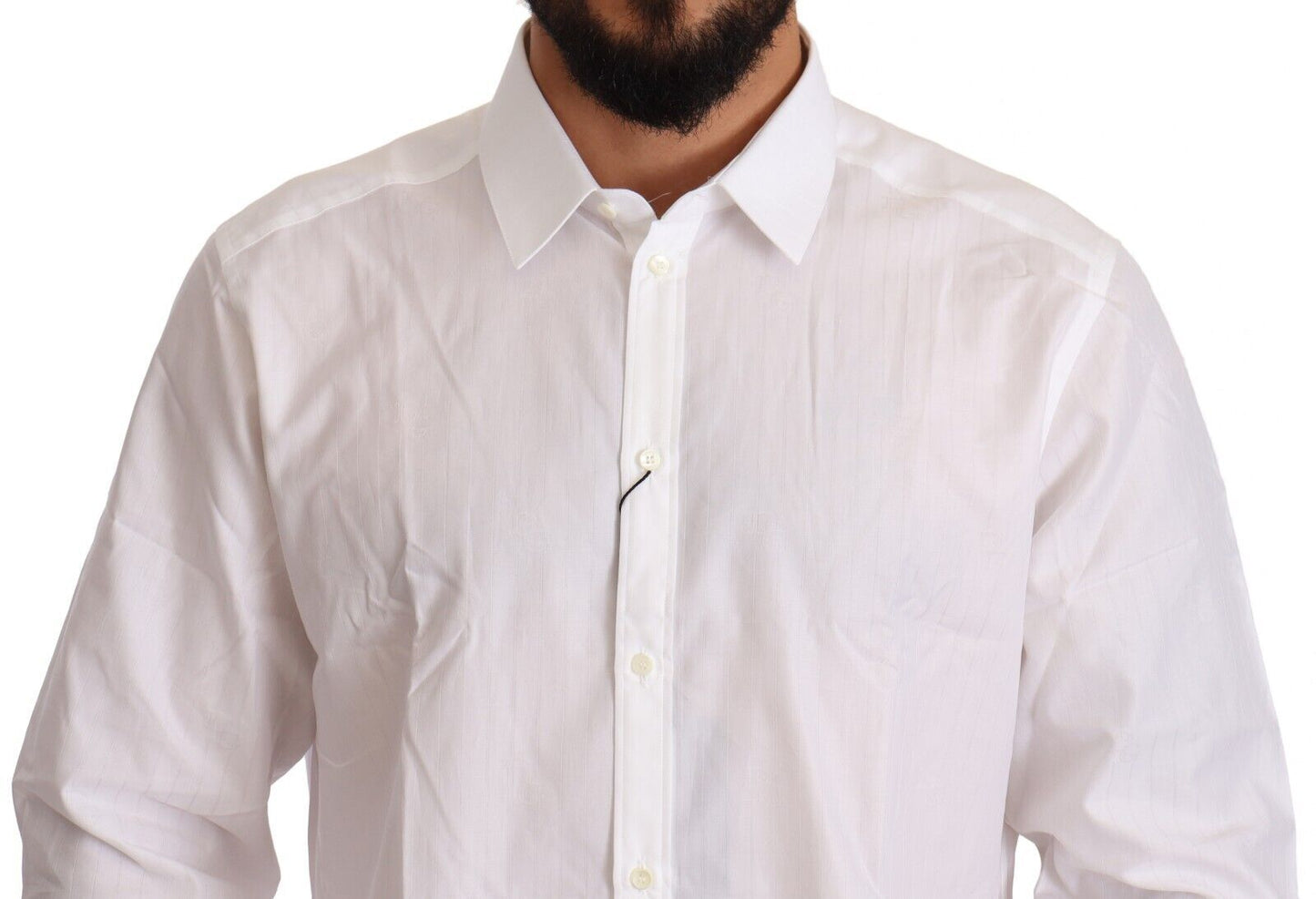 Dolce & Gabbana White Cotton Martini Fit Shirt IT44 | 3XL