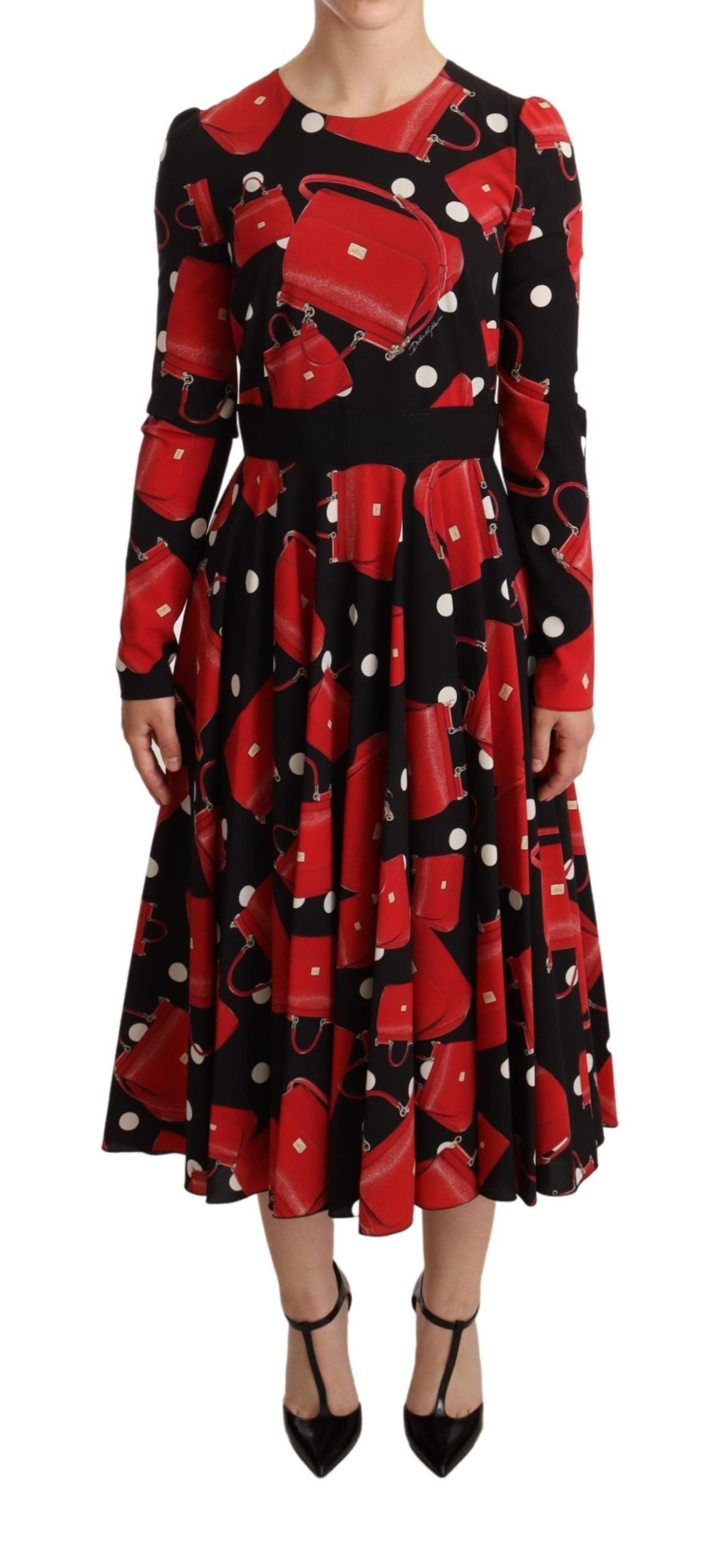 Dolce & Gabbana Elegant Sicily Print Flared Midi Dress IT38 / XS