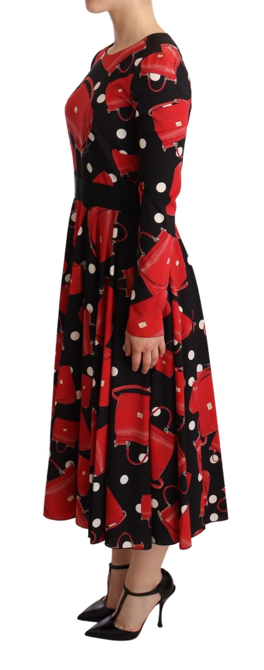 Dolce & Gabbana Elegant Sicily Print Flared Midi Dress IT38 / XS