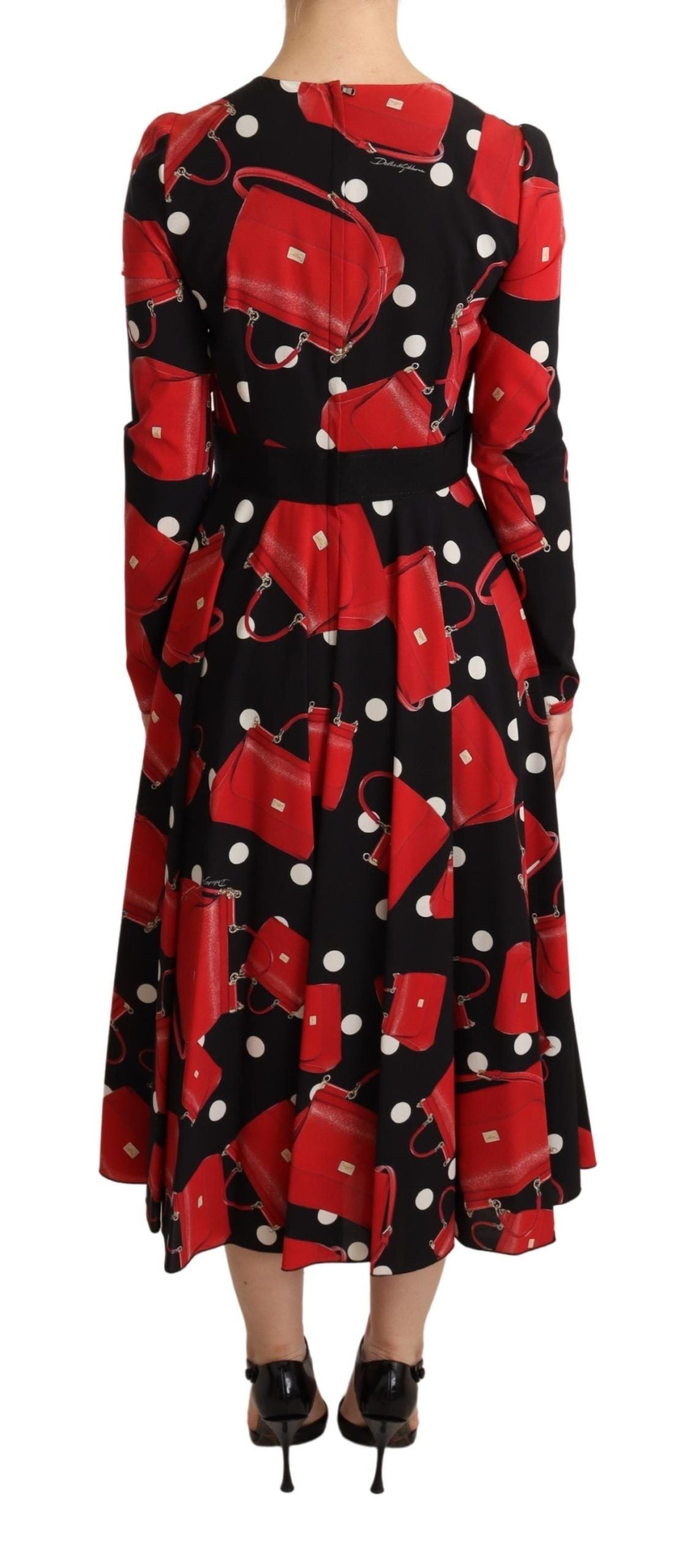 Dolce & Gabbana Elegant Sicily Print Flared Midi Dress IT38 / XS