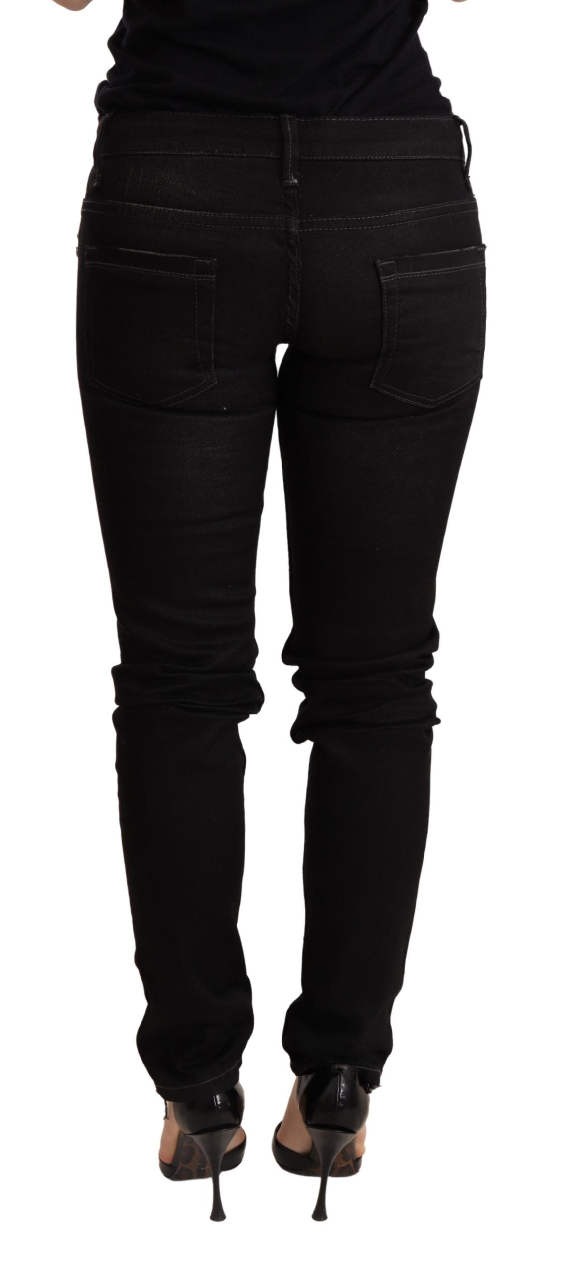 Acht Chic Black Low Waist Skinny Denim W26