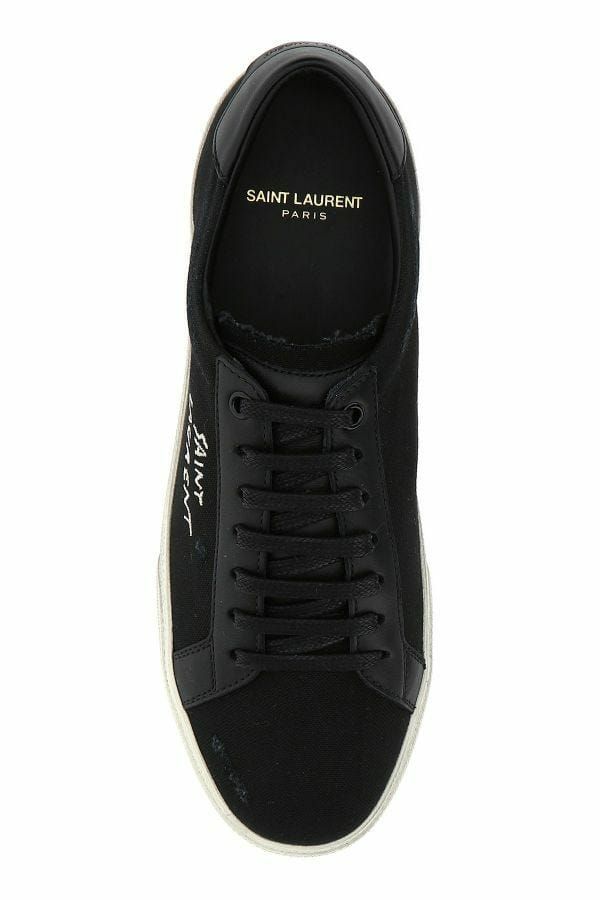 Saint Laurent Sleek Black Canvas & Leather Low-Top Sneakers EU39 | US6