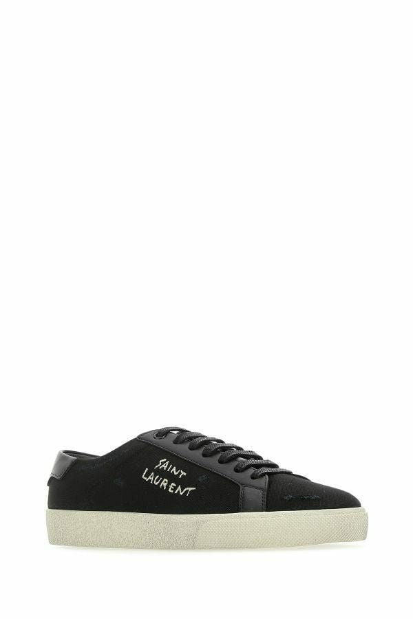 Saint Laurent Sleek Black Canvas & Leather Low-Top Sneakers EU39 | US6