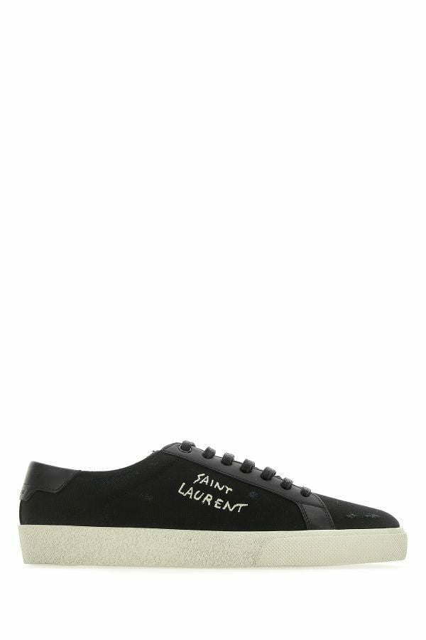 Saint Laurent Sleek Black Canvas & Leather Low-Top Sneakers EU39 | US6