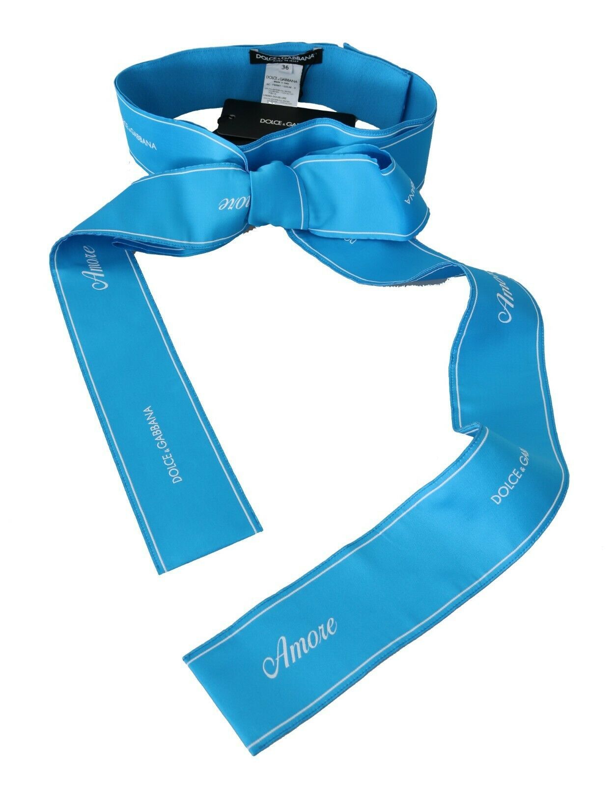 Dolce & Gabbana Elegant Bow Snap Blue Waist Belt IT36 / XS