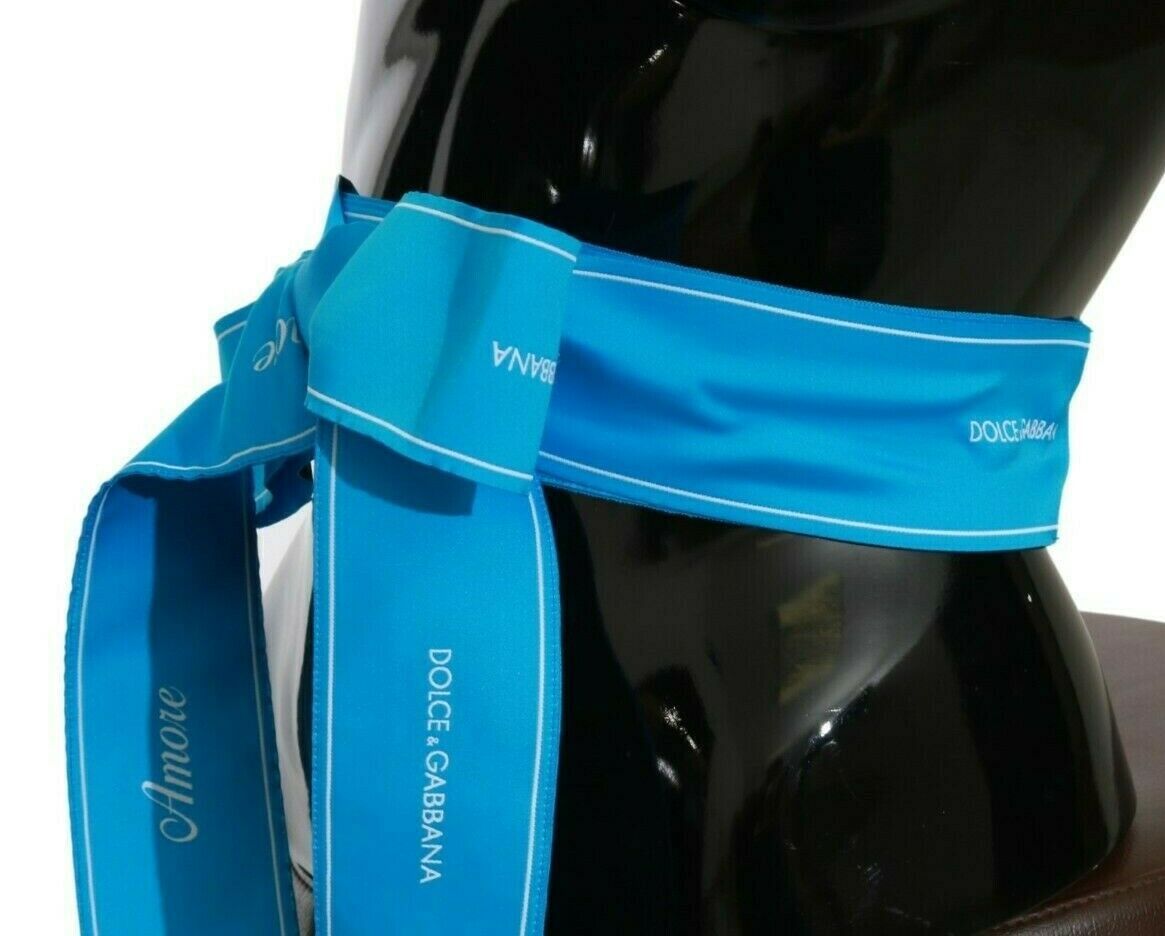 Dolce & Gabbana Elegant Bow Snap Blue Waist Belt IT36 / XS