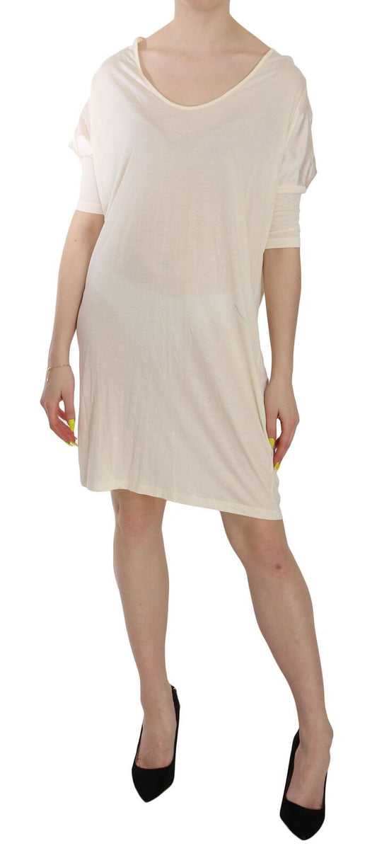 Costume National Chic Cream A-Line Elbow Sleeve Dress IT44 | L