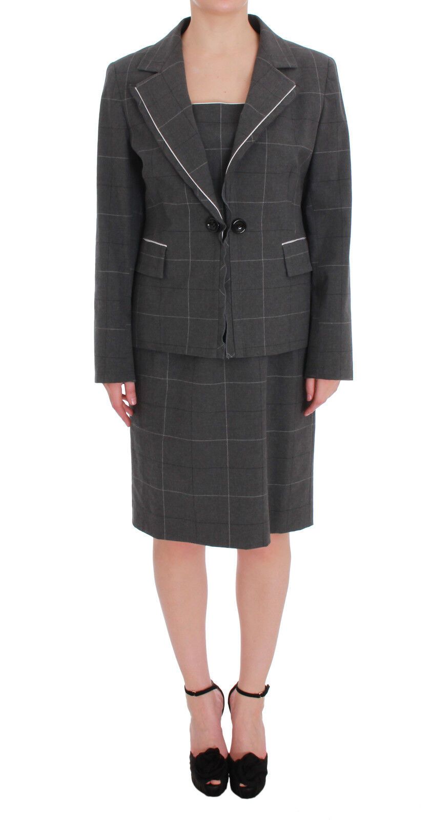 BENCIVENGA Elegant Checkered Cotton-Blend Suit Set IT50 | XXL