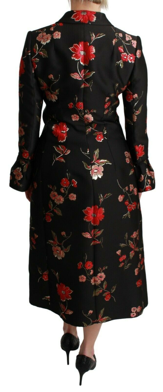 Dolce & Gabbana Elegant Floral Embroidered Trench Coat IT40 | S