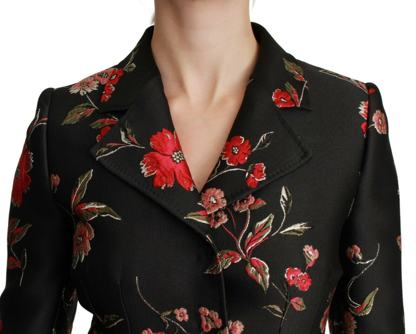 Dolce & Gabbana Elegant Floral Embroidered Trench Coat IT40 | S