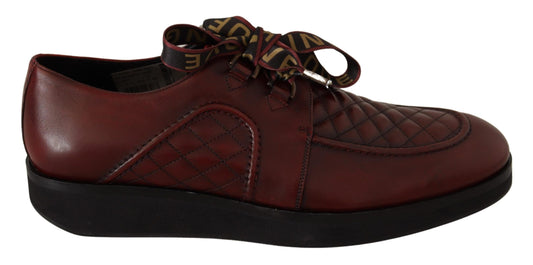 Dolce & Gabbana Elegant Bordeaux Derby Leather Shoes EU43 / US10