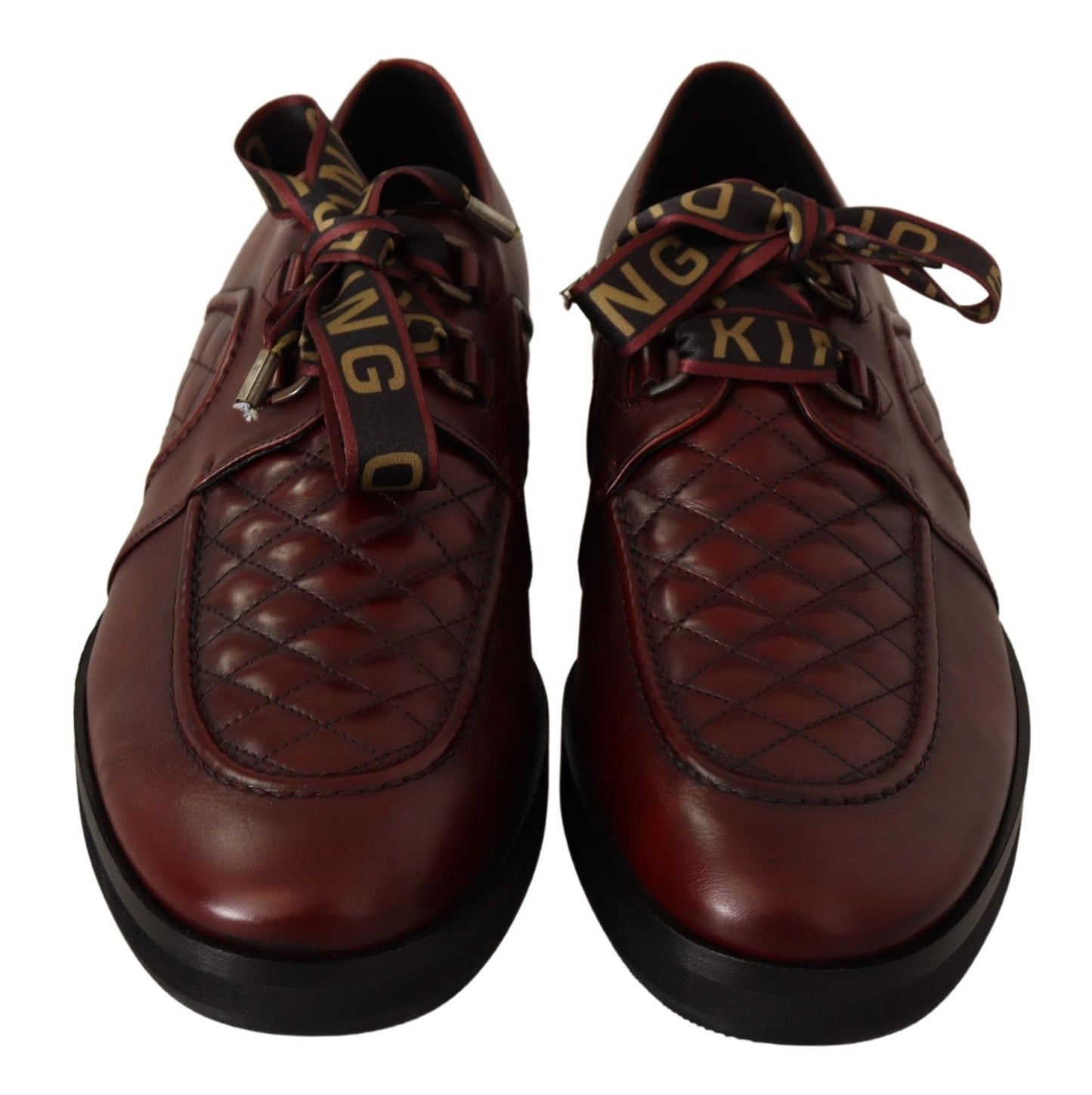 Dolce & Gabbana Elegant Bordeaux Derby Leather Shoes EU43 / US10