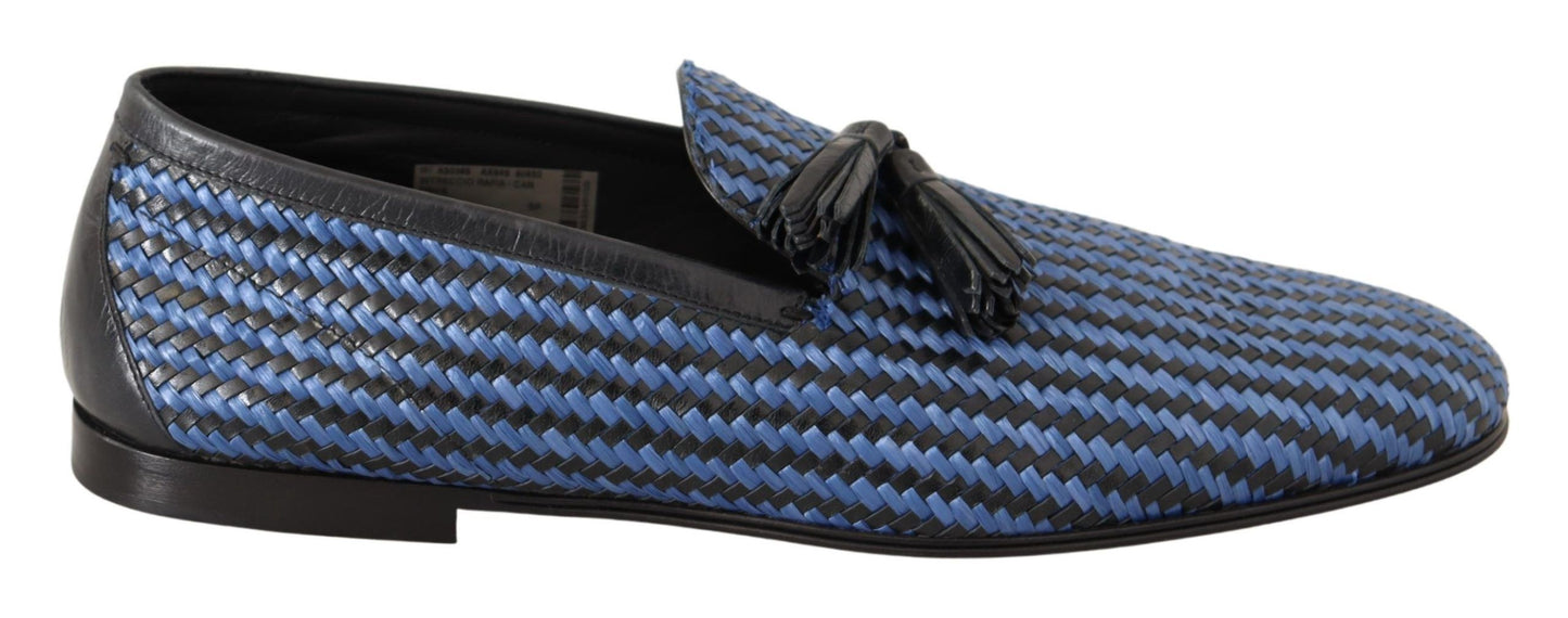 Dolce & Gabbana Elegant Woven Leather Loafers EU44 / US11