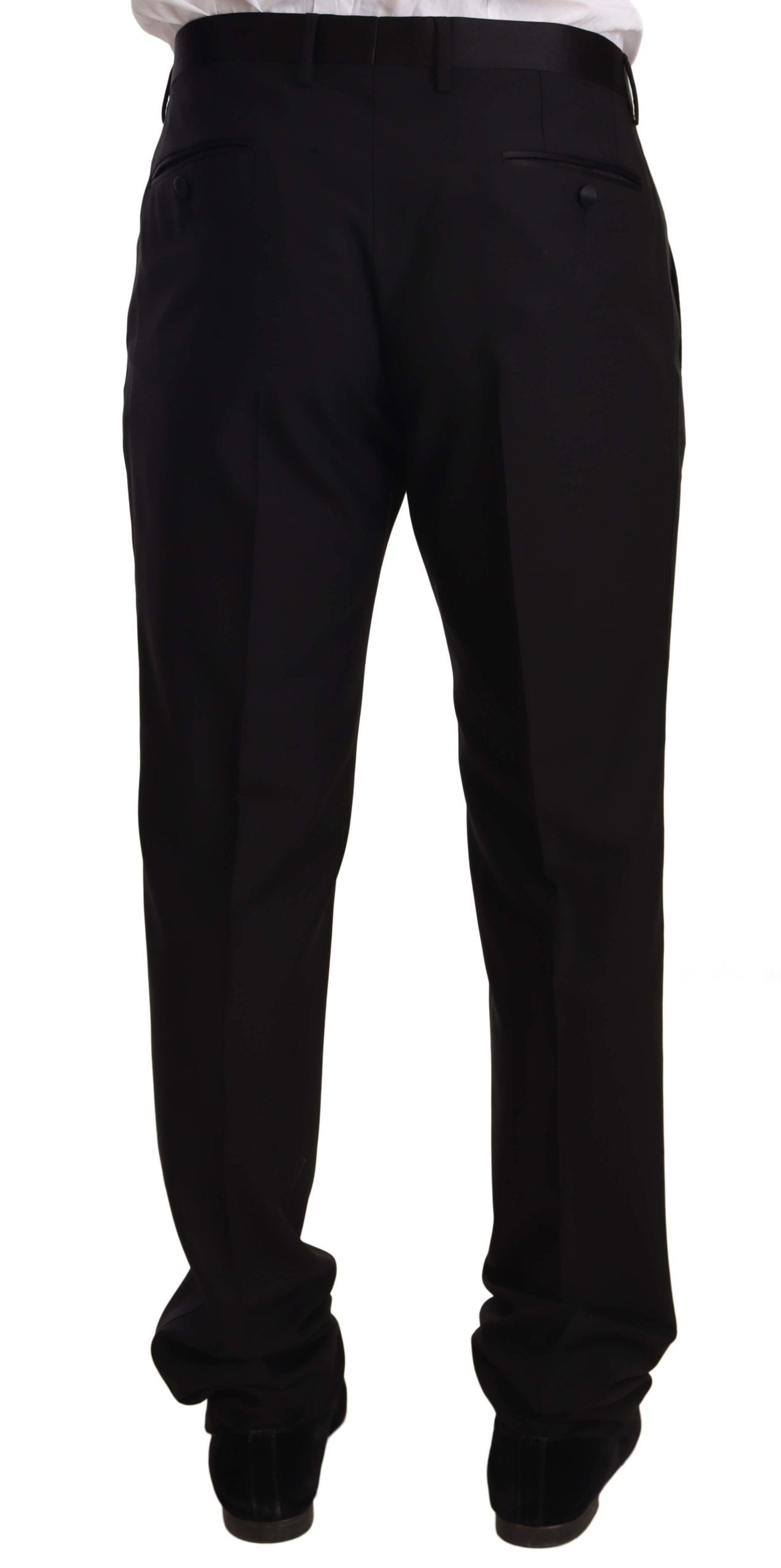 Dolce & Gabbana Elegant Black Skinny Tuxedo Trousers IT56 / XXL