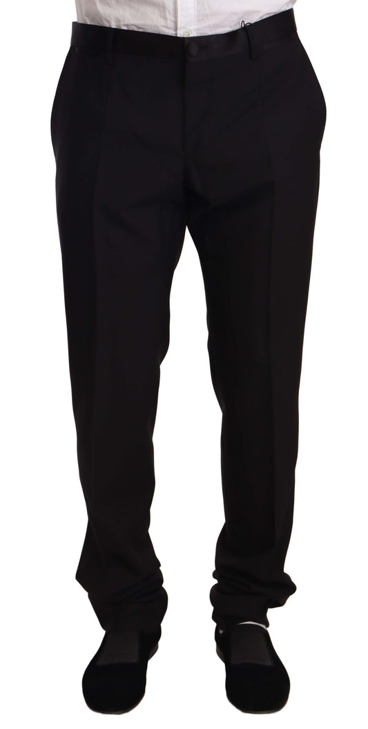 Dolce & Gabbana Elegant Black Skinny Tuxedo Trousers IT56 / XXL