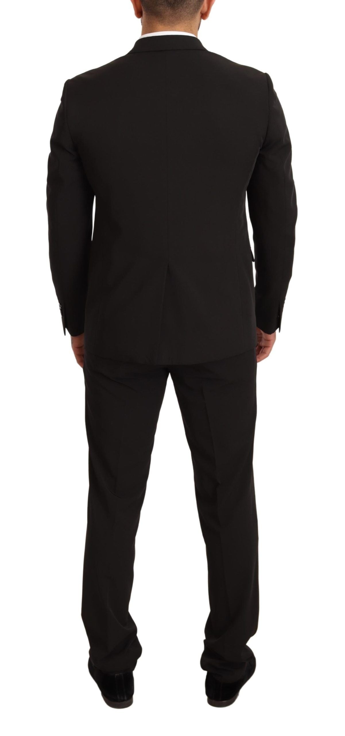 Domenico Tagliente Elegant Black Slim Fit Two-Piece Suit IT50 | L