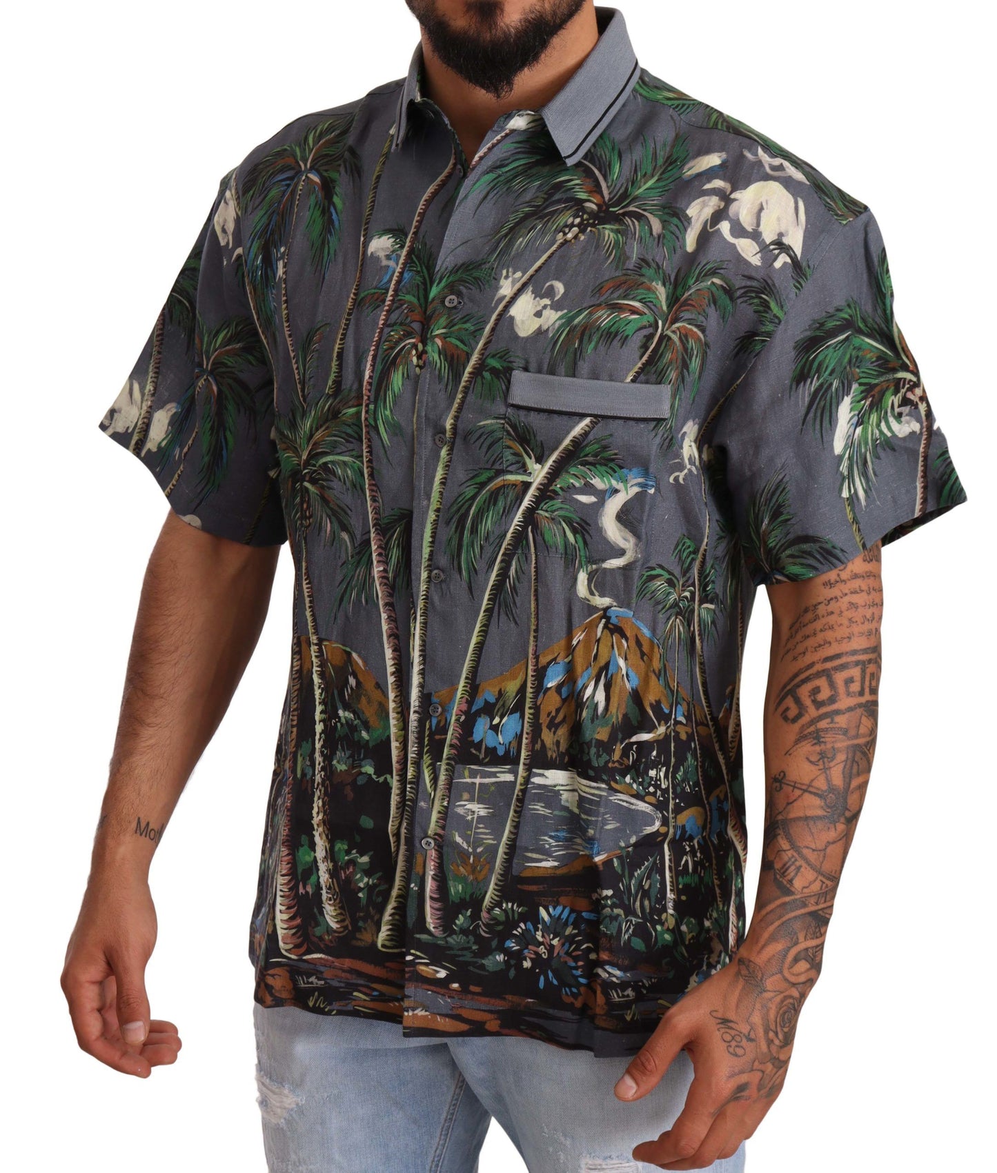 Dolce & Gabbana Tropical Elegance Linen Silk Men's  IT40 | S