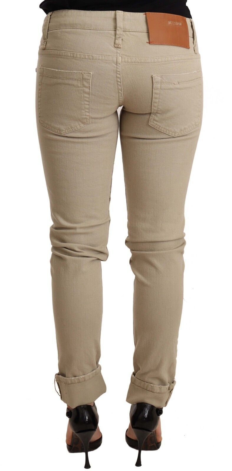 Acht Beige Cotton Slim Fit Chic Jeans W26 | IT40