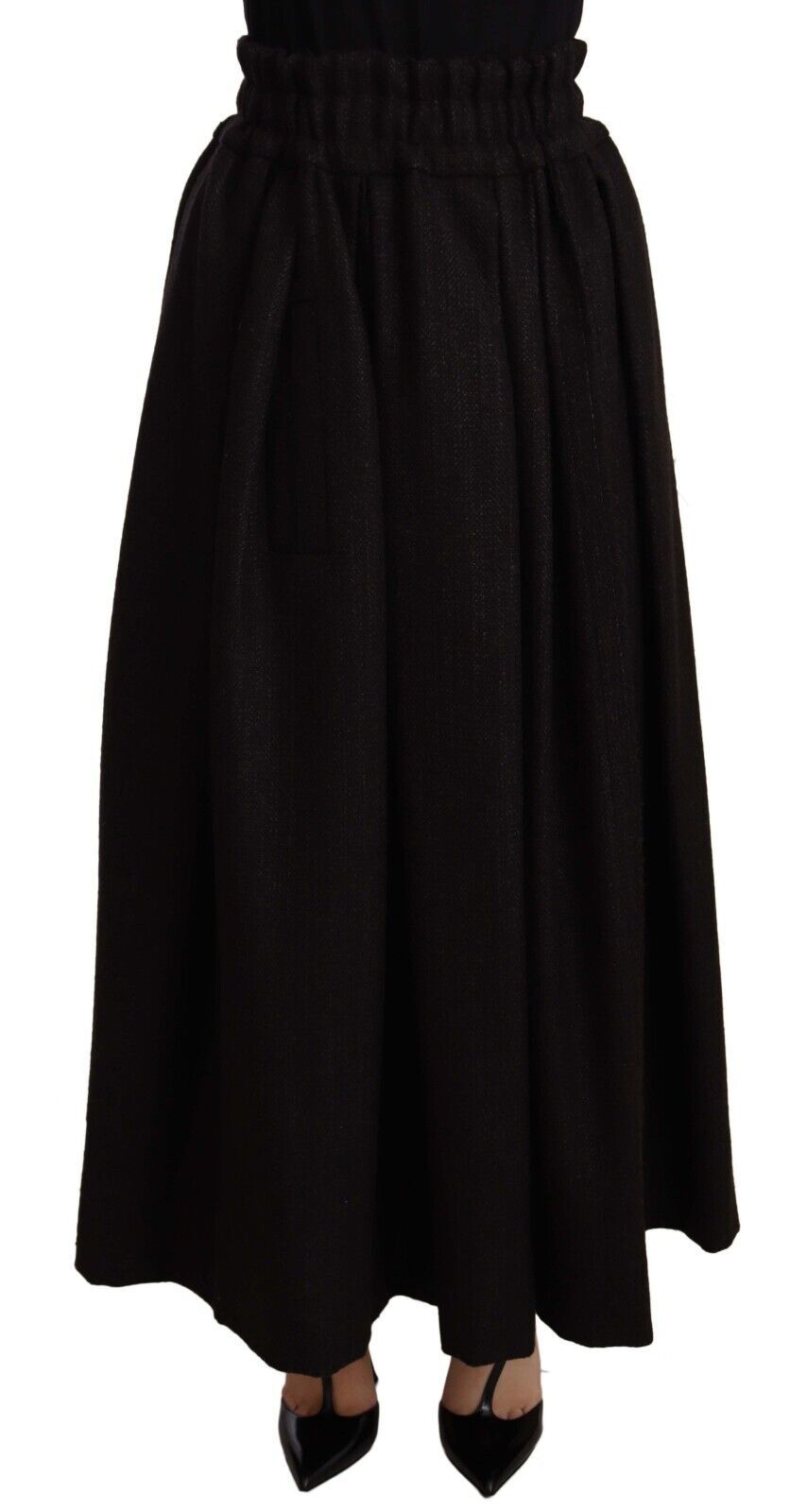 Dolce & Gabbana Elegant High Waist Maxi A-line Wool Skirt IT40 | S