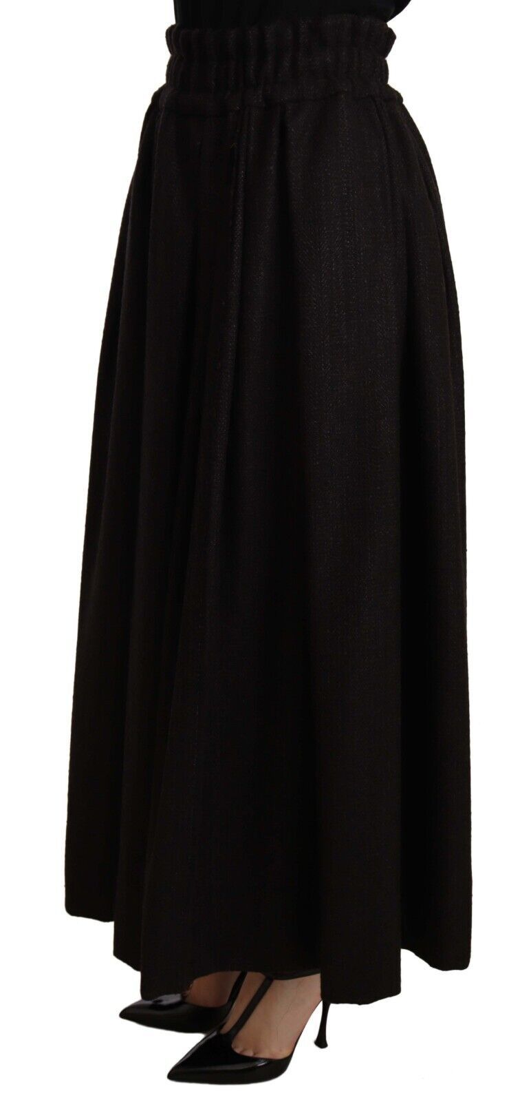 Dolce & Gabbana Elegant High Waist Maxi A-line Wool Skirt IT40 | S