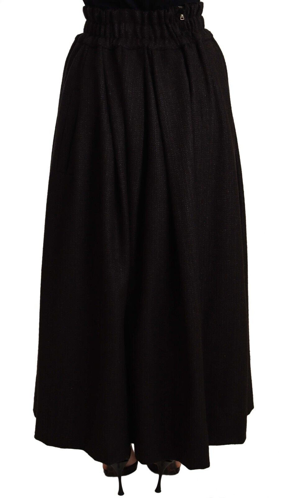 Dolce & Gabbana Elegant High Waist Maxi A-line Wool Skirt IT40 | S