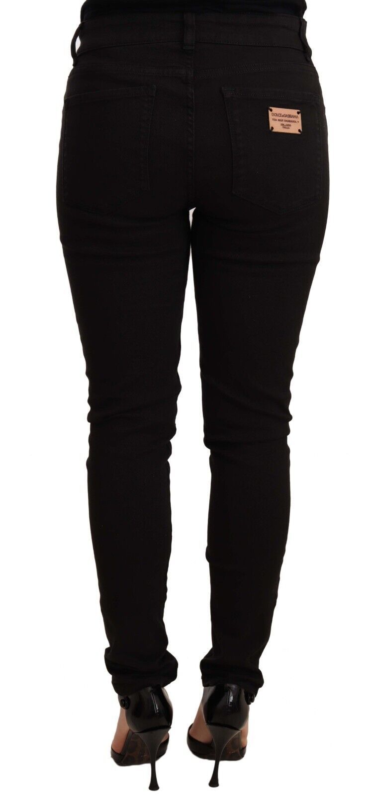 Dolce & Gabbana Chic Black Mid-Waist Skinny Denim Jeans IT40 / S