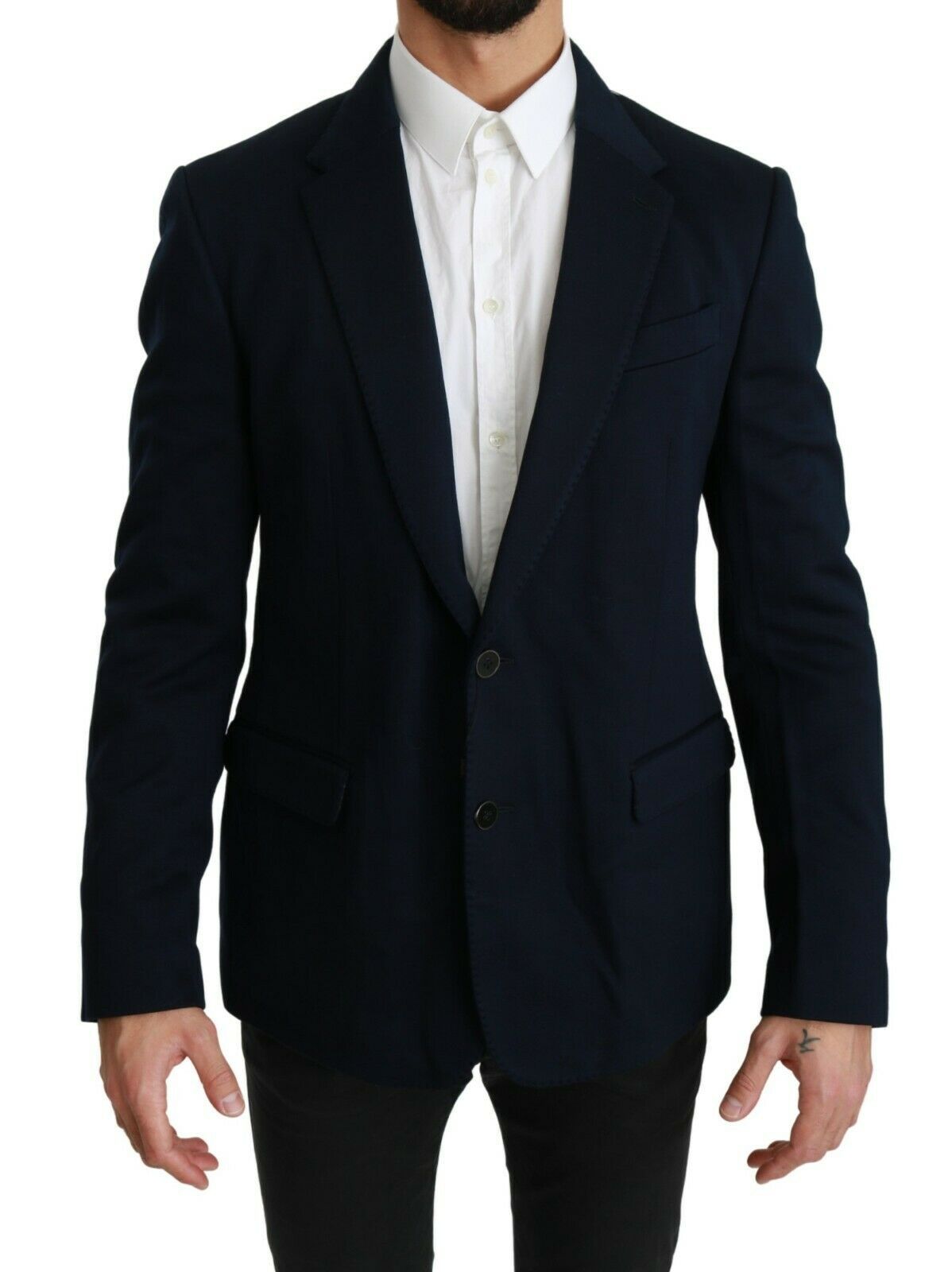 Dolce & Gabbana Elegant Slim Fit Dark Blue Men's Blazer IT52 / XL