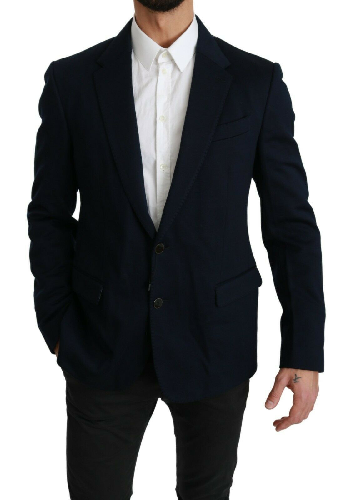 Dolce & Gabbana Elegant Slim Fit Dark Blue Men's Blazer IT52 / XL