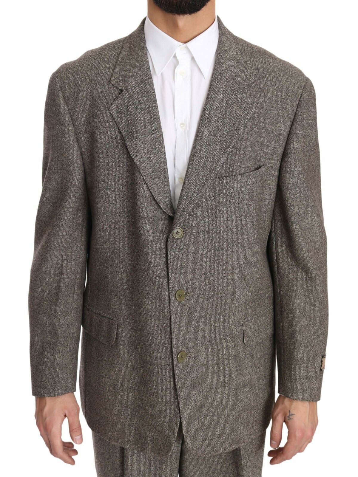 Fendi Elegant Light Brown Wool Men's Suit IT54 | XL