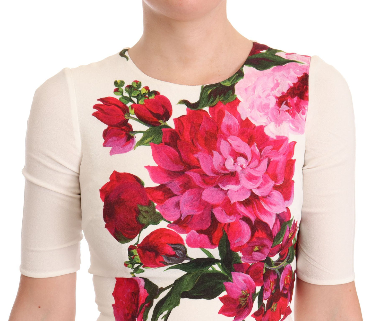 Dolce & Gabbana Elegant Floral Midi Bodycon Dress IT38 / XS