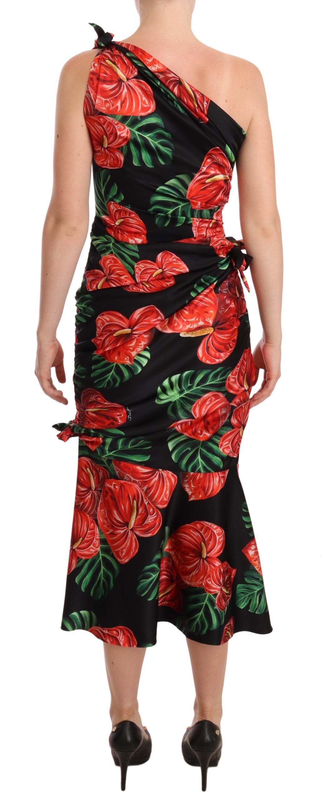 Dolce & Gabbana Elegant Floral Silk Draped  Dress IT38 / XS