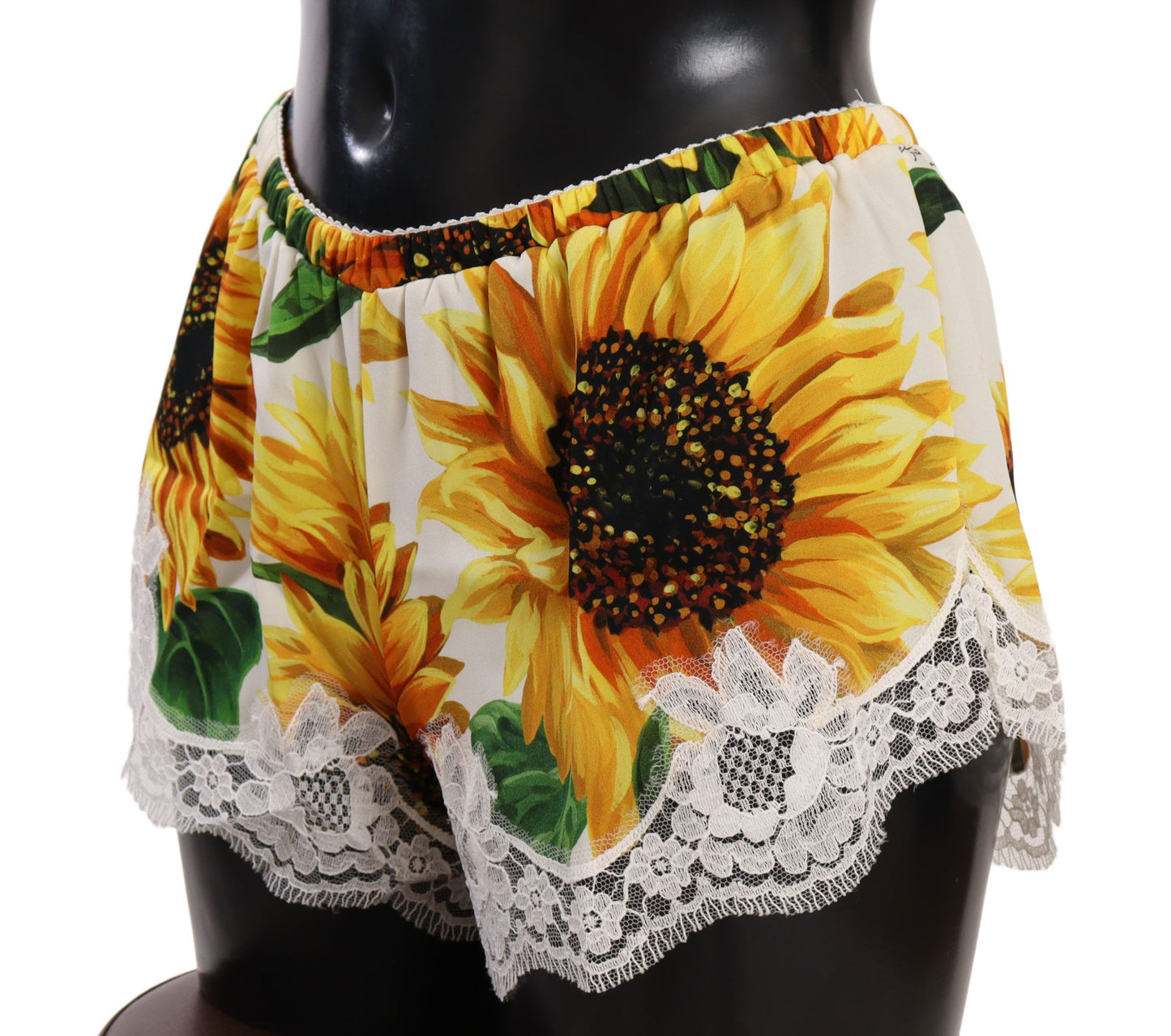 Dolce & Gabbana Sunflower Lace Lingerie Shorts - Silk Blend IT3 / M