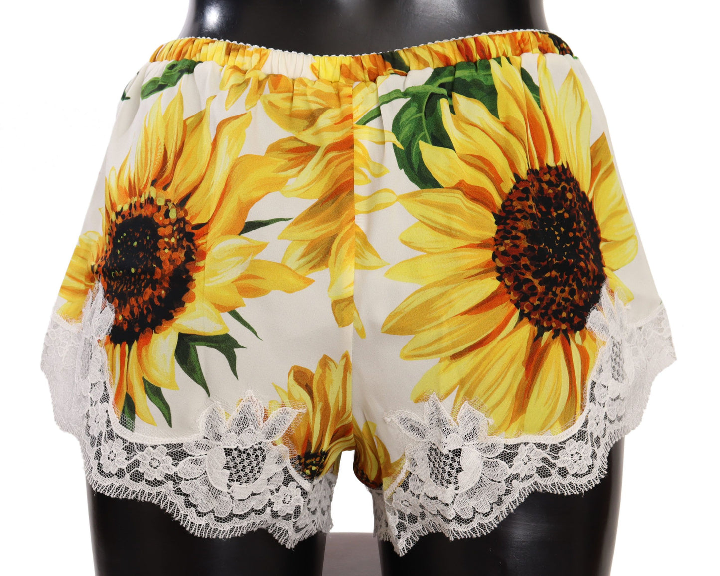 Dolce & Gabbana Sunflower Lace Lingerie Shorts - Silk Blend IT3 / M