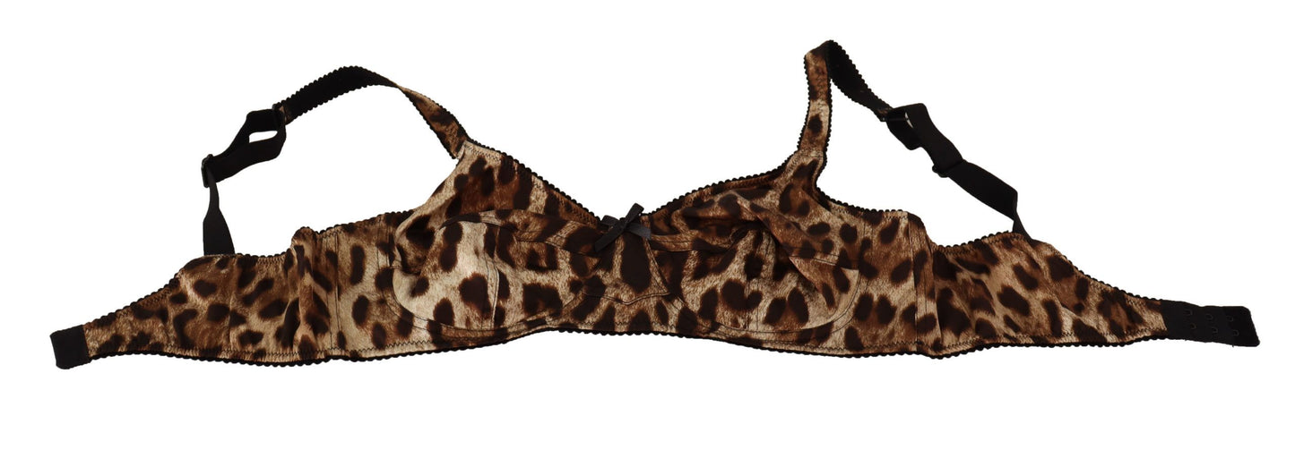 Dolce & Gabbana Elegant Silk Leopard Print Bra IT2 / S