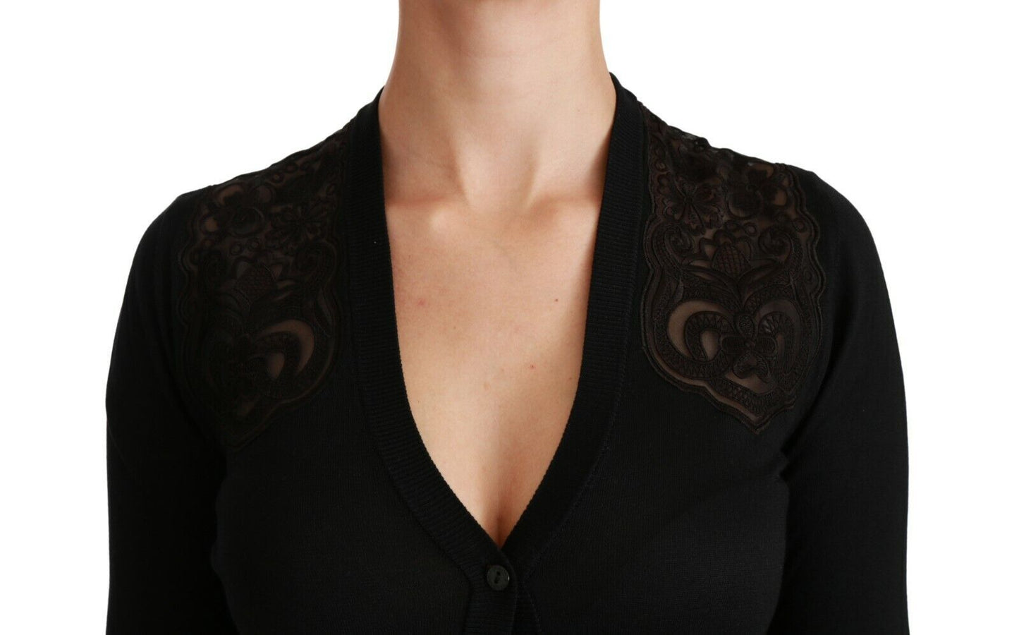 Dolce & Gabbana Alluring Silk Blend Lace Cardigan IT38 | XS