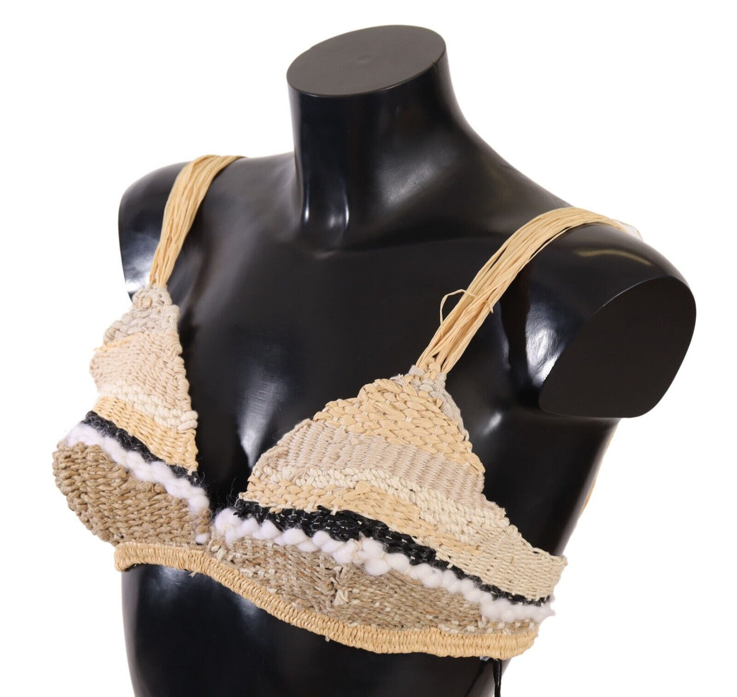 Dolce & Gabbana Chic Beige Crochet Cropped Top IT42 / M