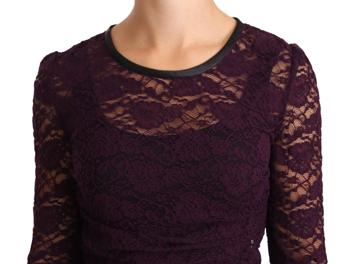 Dolce & Gabbana Elegant Sheer Lace Long Sleeve Blouse IT38 / XS