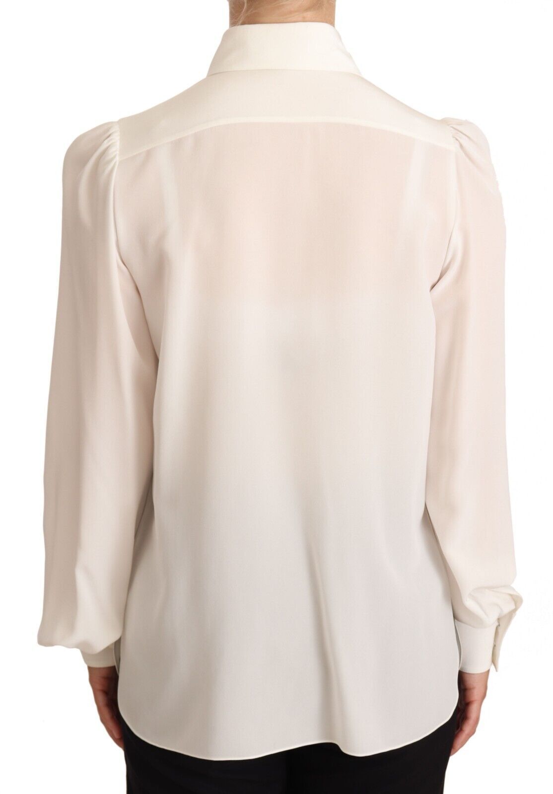 Dolce & Gabbana Elegant Silk Top in Off White IT36 / XS