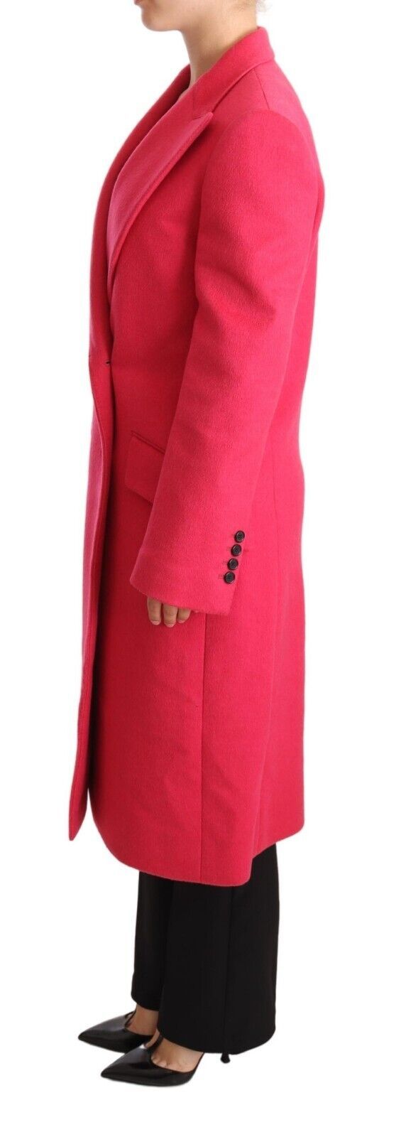 Dolce & Gabbana Elegant Pink Wool-Cashmere Coat IT38 / XS