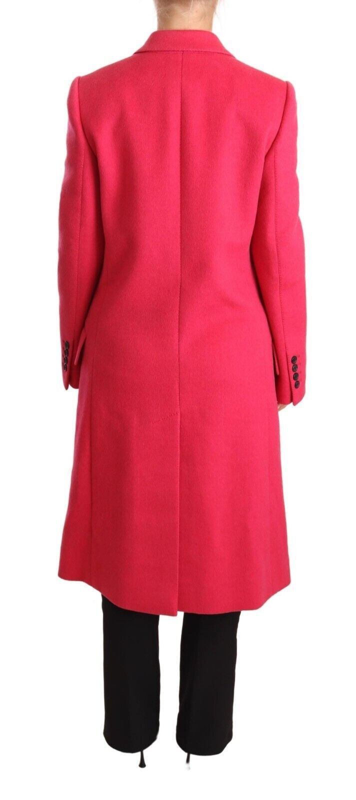 Dolce & Gabbana Elegant Pink Wool-Cashmere Coat IT38 / XS