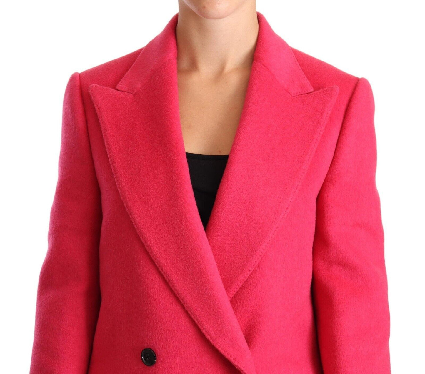 Dolce & Gabbana Elegant Pink Wool-Cashmere Coat IT38 / XS