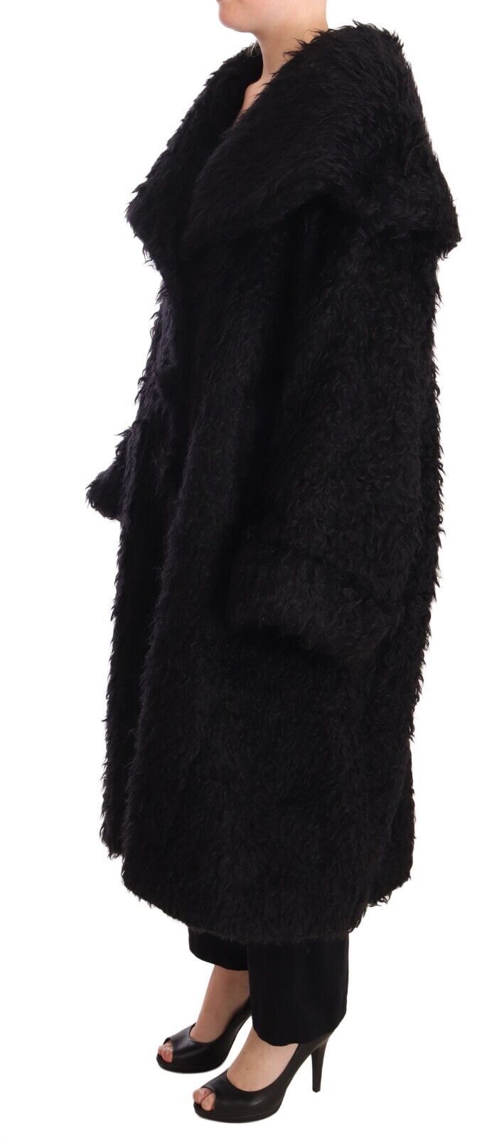 Dolce & Gabbana Sleek Runway Fur Cape Trench Jacket IT40 | M