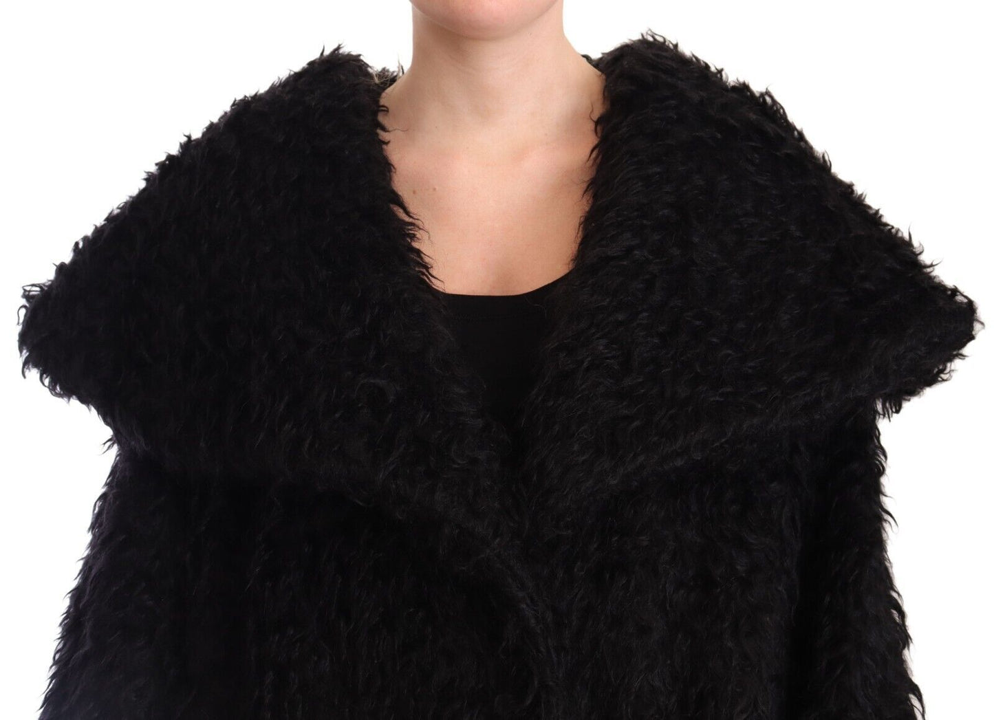 Dolce & Gabbana Sleek Runway Fur Cape Trench Jacket IT40 | M