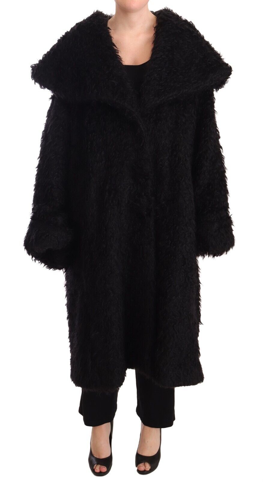 Dolce & Gabbana Sleek Runway Fur Cape Trench Jacket IT40 | M