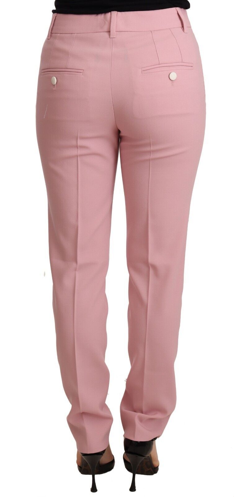 Dolce & Gabbana Elegant Pink Tapered Wool Trousers IT36 / XS