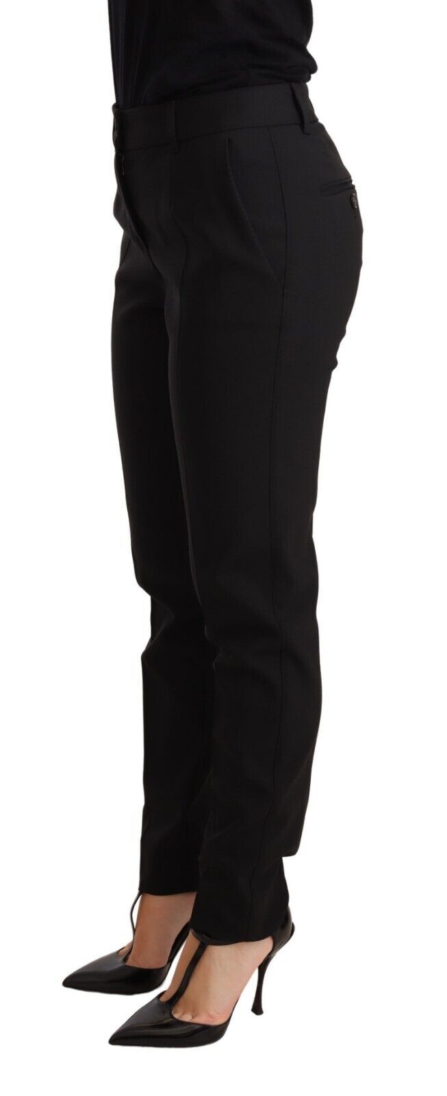 Dolce & Gabbana Elegant Tapered Virgin Wool Trousers IT36 / XS